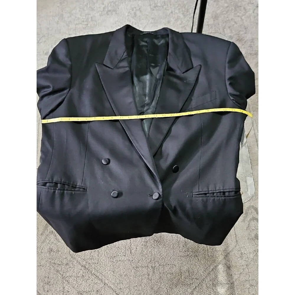 Principe Men's Black Double-Breasted Tux Blazer Size 49R